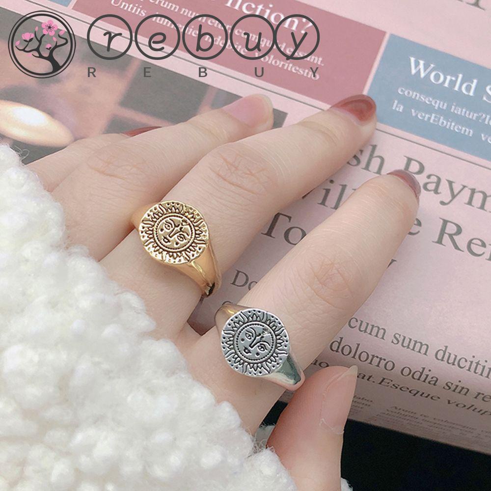 REBUY Rebuy Cincin Aesthetic Punk Berlebihan Aksesoris Mata Wajah Untuk Pria Wanita Fashion Jewelry