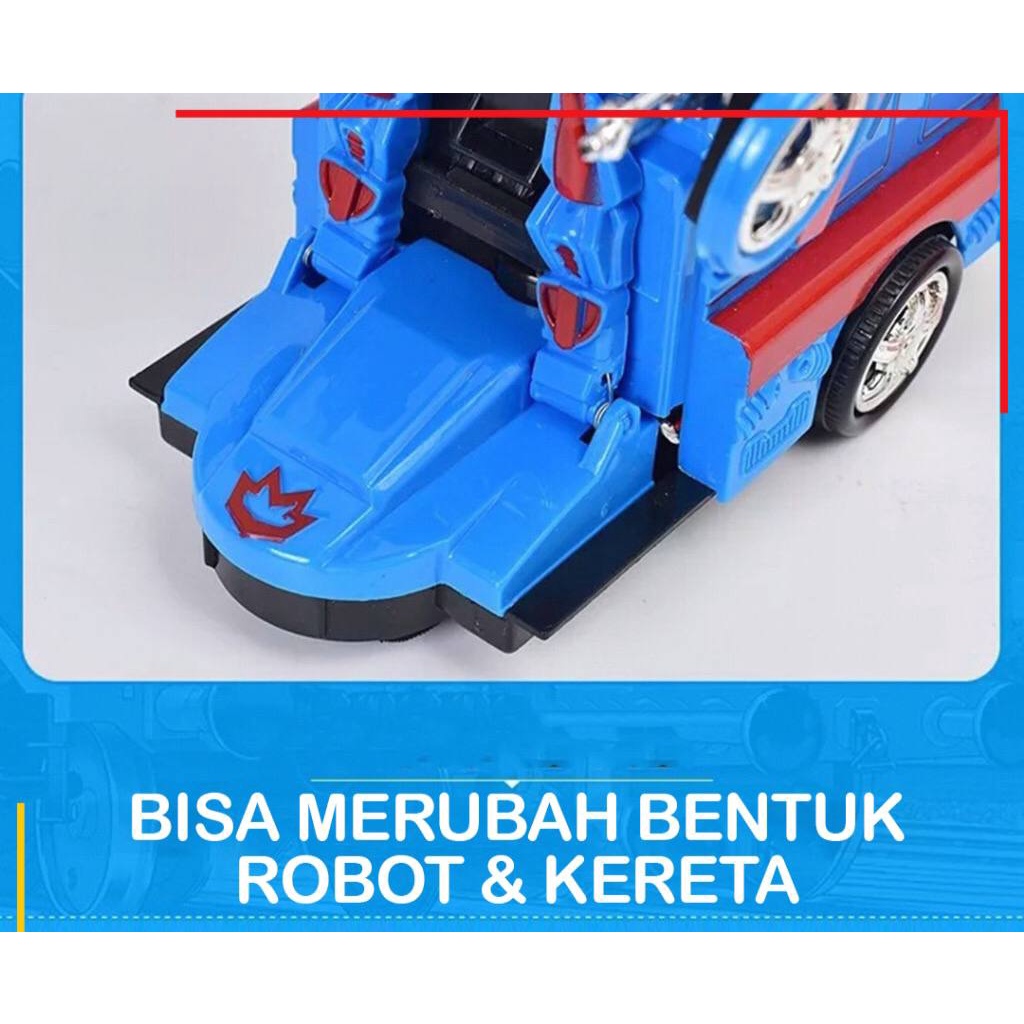 Mainan anak KERETA API THOMAS BISA JADI ROBOT 2 IN 1 THOMAS TRAIN GO GO CAR Robot Mobil Transformer Lampu Musik untuk Kado Anak