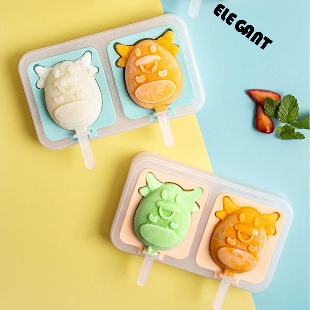 【 ELEGANT 】 Alat Es Krim Lucu Handmade Bakeware Dessert Freezer Chocolate Mousse Ice Pop Cube