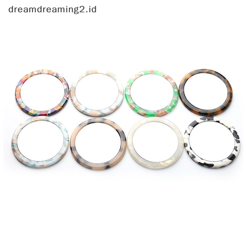 (drea) Cermin Rias Bahan Asam Asetat Compact Mini Round Cosmetic Pocket Mirror //