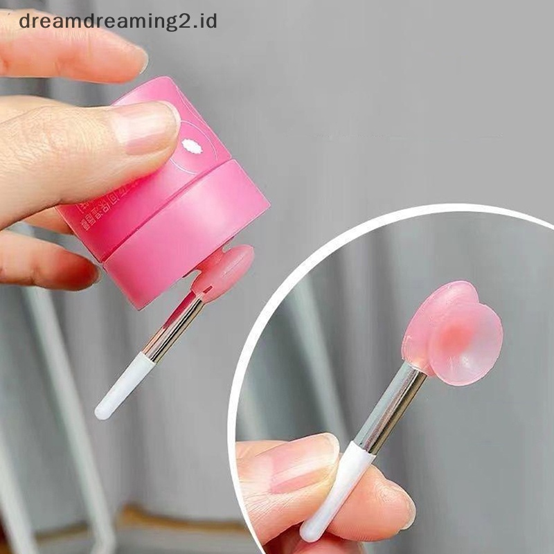 (drea) 1pc Silikon Lip Balms Lip Mask Brush Dengan Sucker Penutup Debu Kuas Makeup //