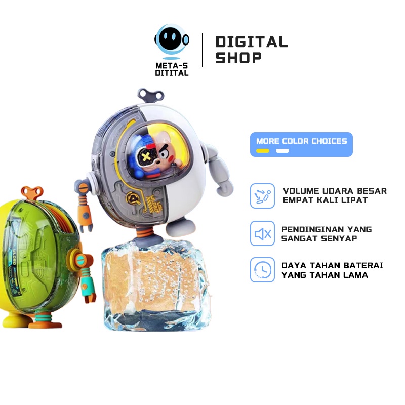 Kipas mech mini karakter pengisi daya USB portabel / Mainan mech Transformers yang dapat diisi ulang kipas leher gantung /Kipas angin kecil untuk anak-anakangin kecil malas di luar ruangan