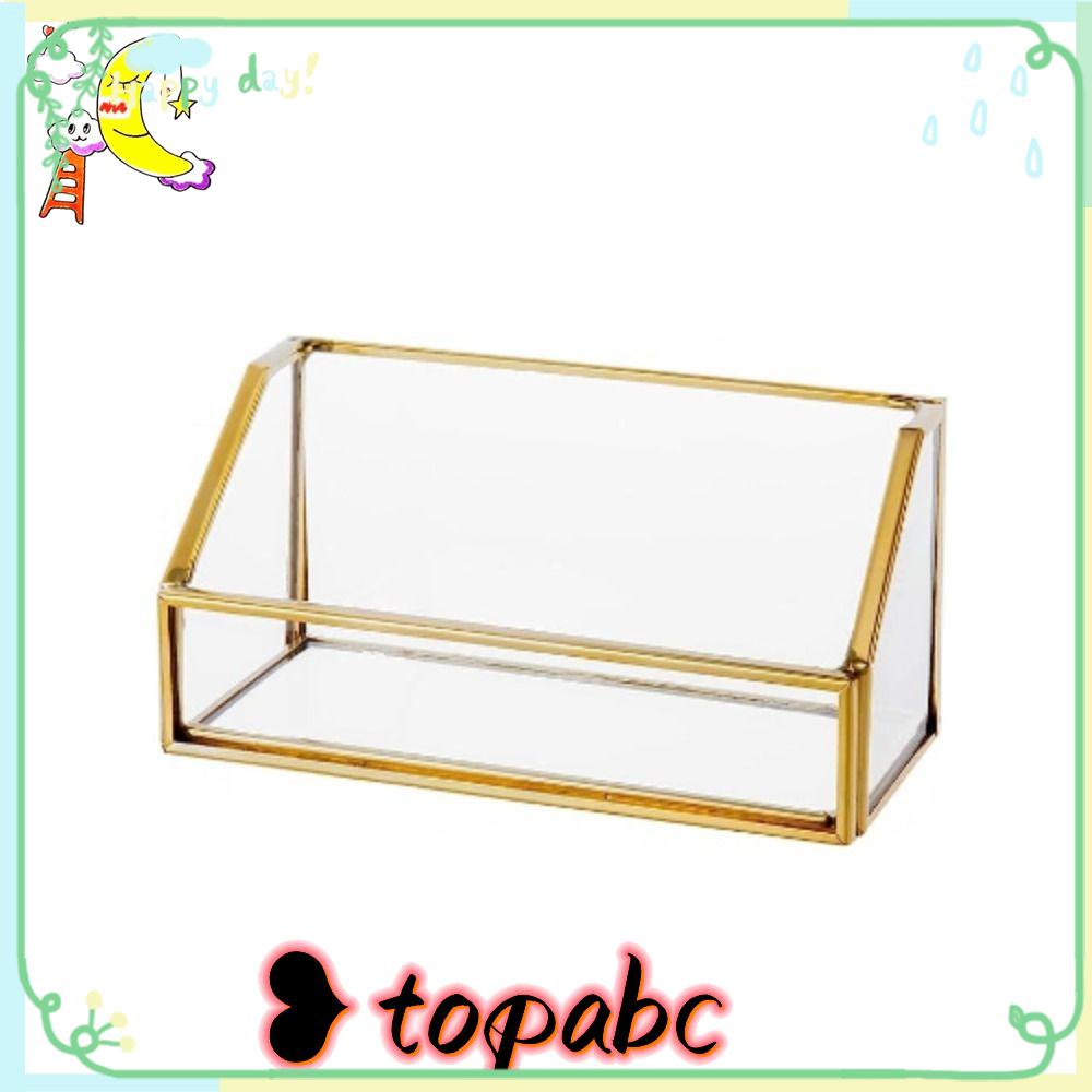 TOP Case Kartu Nama Gold Metal Brass Creative Glass Card Holder