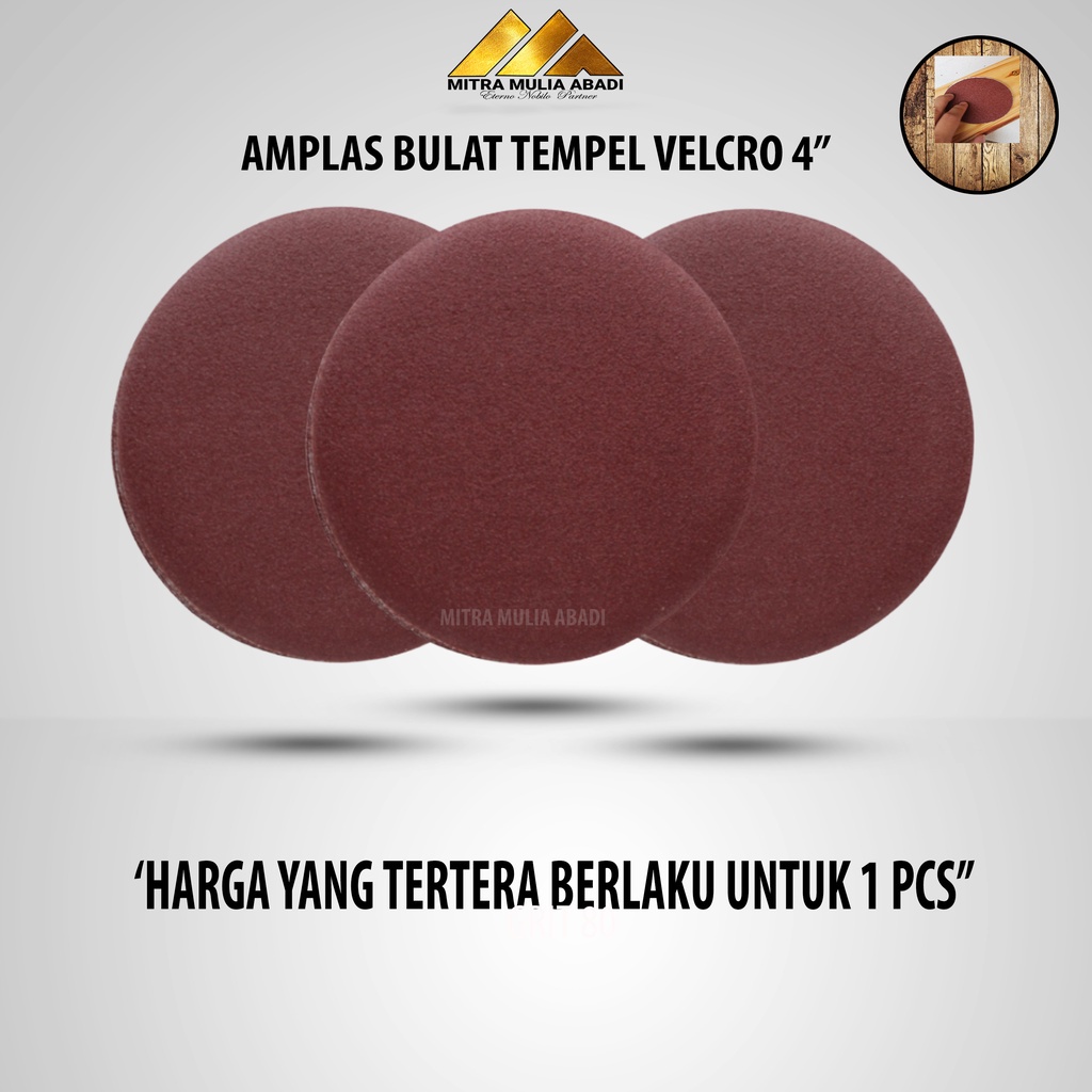 Amplas Bulat Tempel Velcro 4&quot; Grit 150 - Amplas Tempel