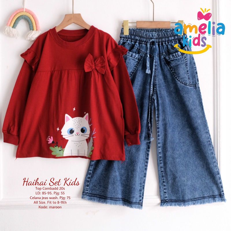 HAIHAI SET Celana (8-11th) ORI AMELIA KIDS | Setelan Anak