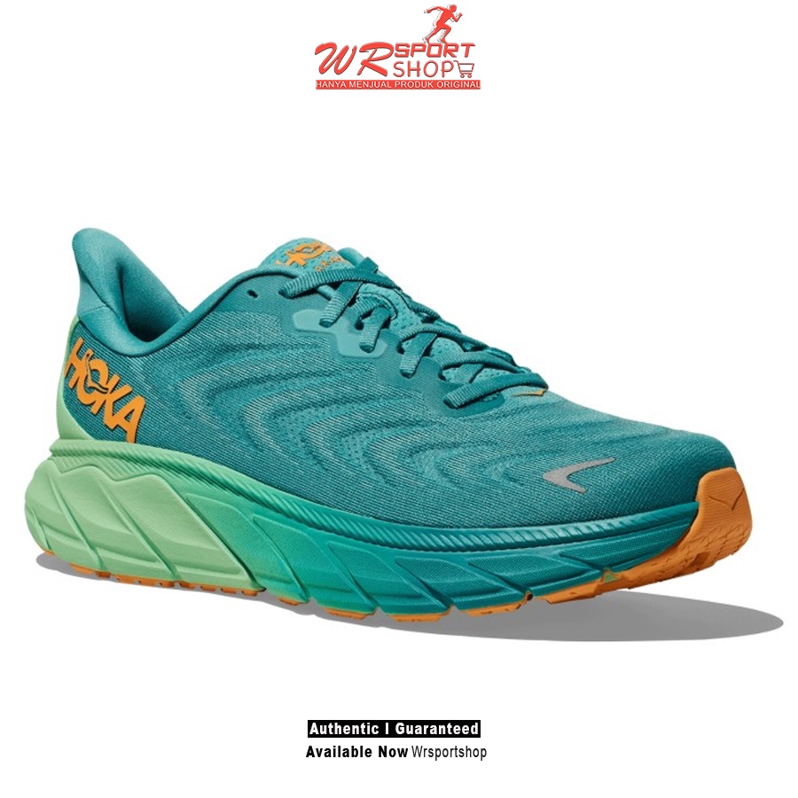 Sepatu Lari Pria Hoka Arahi 6 Ocean Mist Lime Glow ORIGINAL