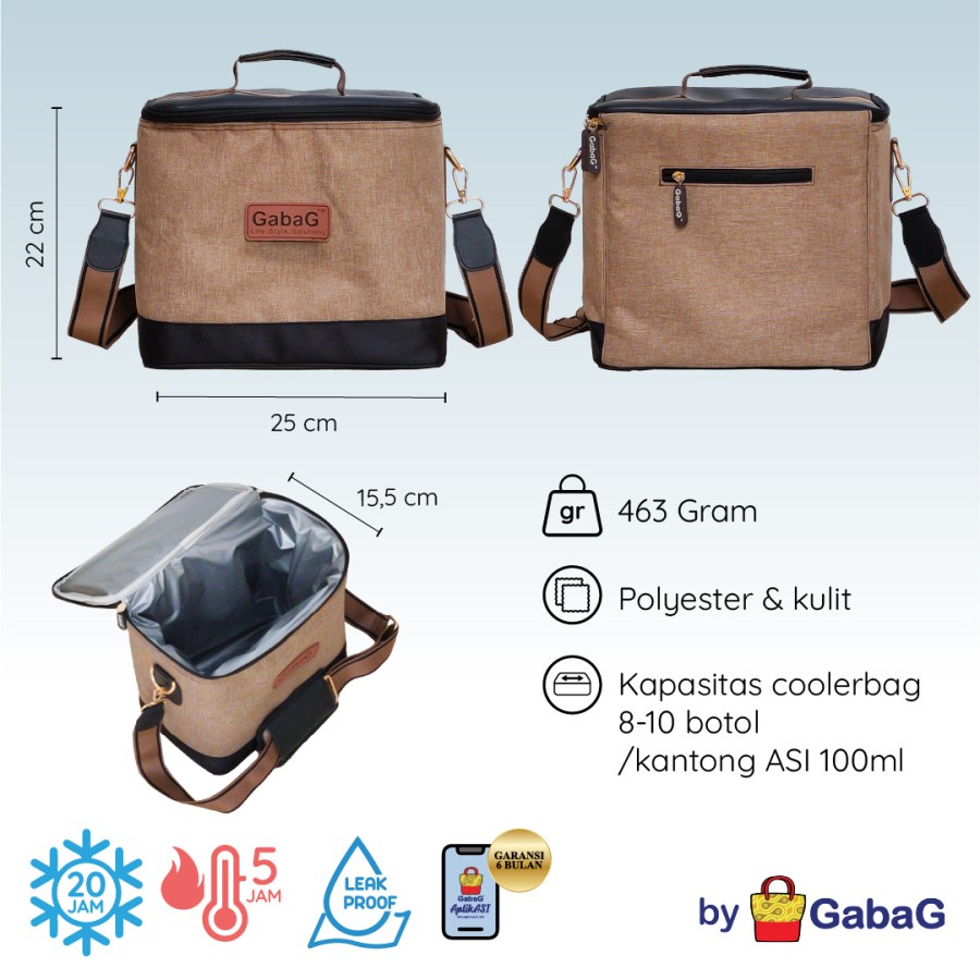 Gabag Cooler Bag - Sling Single Compartment | Cinnamon
