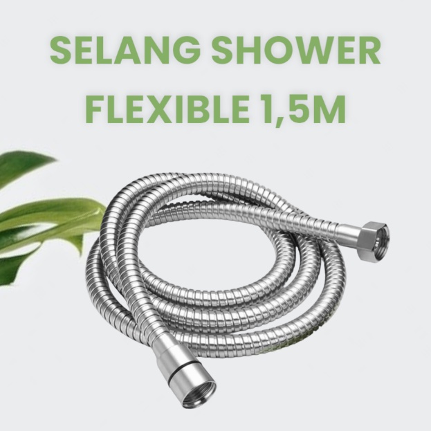 Selang Shower Fleksible 1,5 1.5m Flexible Hose Handshower Kamar Mandi Toilet Jed Bidet Head Shower Stainless 150cm 1,5m Meter Kuningan