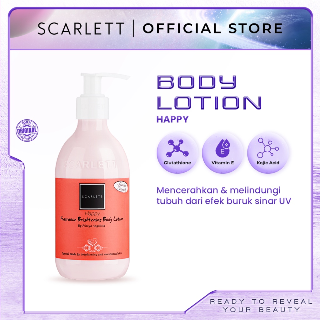 Handbody Scarlett Whitening Body Lotion Happy