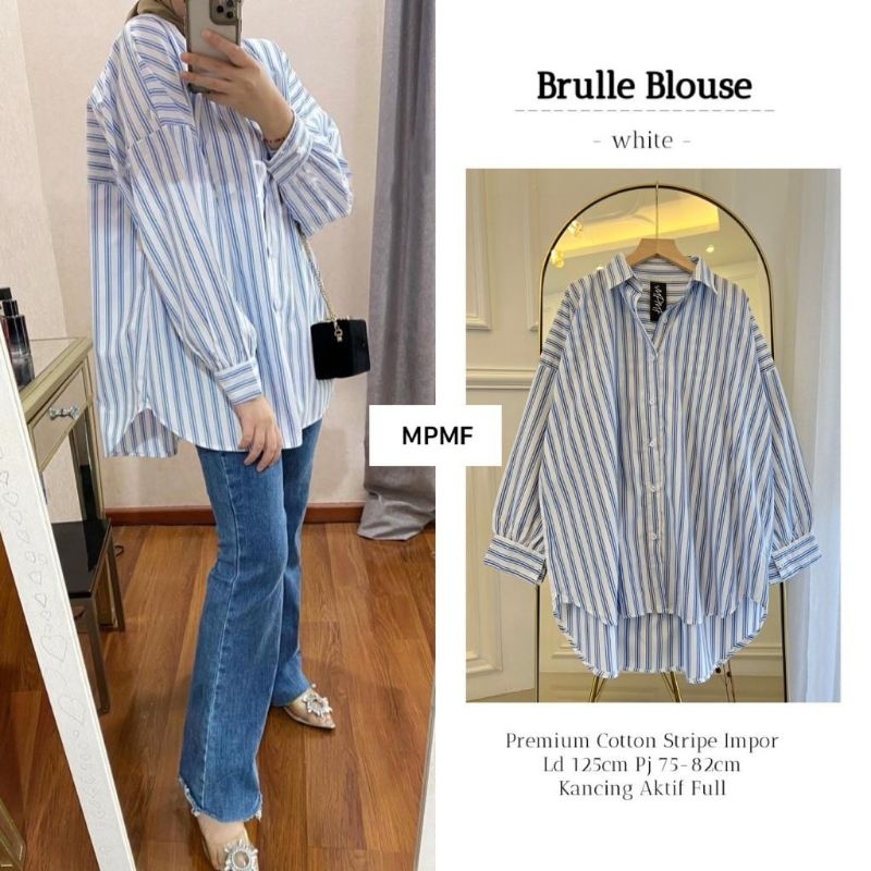 BRULLE BLOUSE ORI MPMF | Ld125 Premium Cotton Stripe Impor