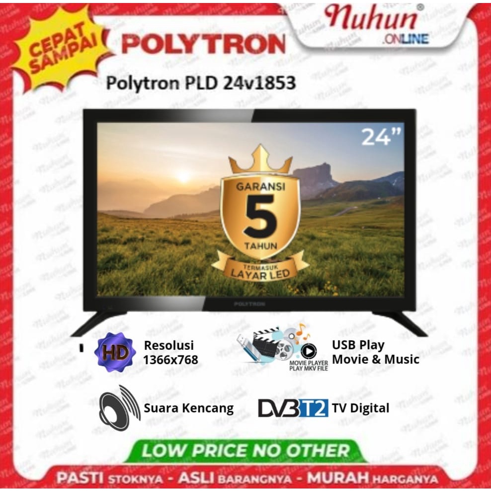 [CIANJUR] TV LED 24 Inch Polytron PLD 24v1853