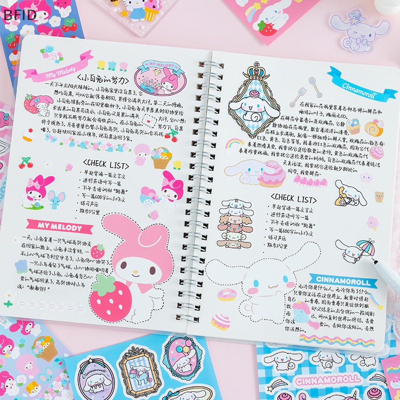 [BFID] Sunny Day Sanrio Cute Thing Supply Station Series Kartun Animasi Kertas Stiker Set Diy Tangan Akun Sticker Stiker [ID]