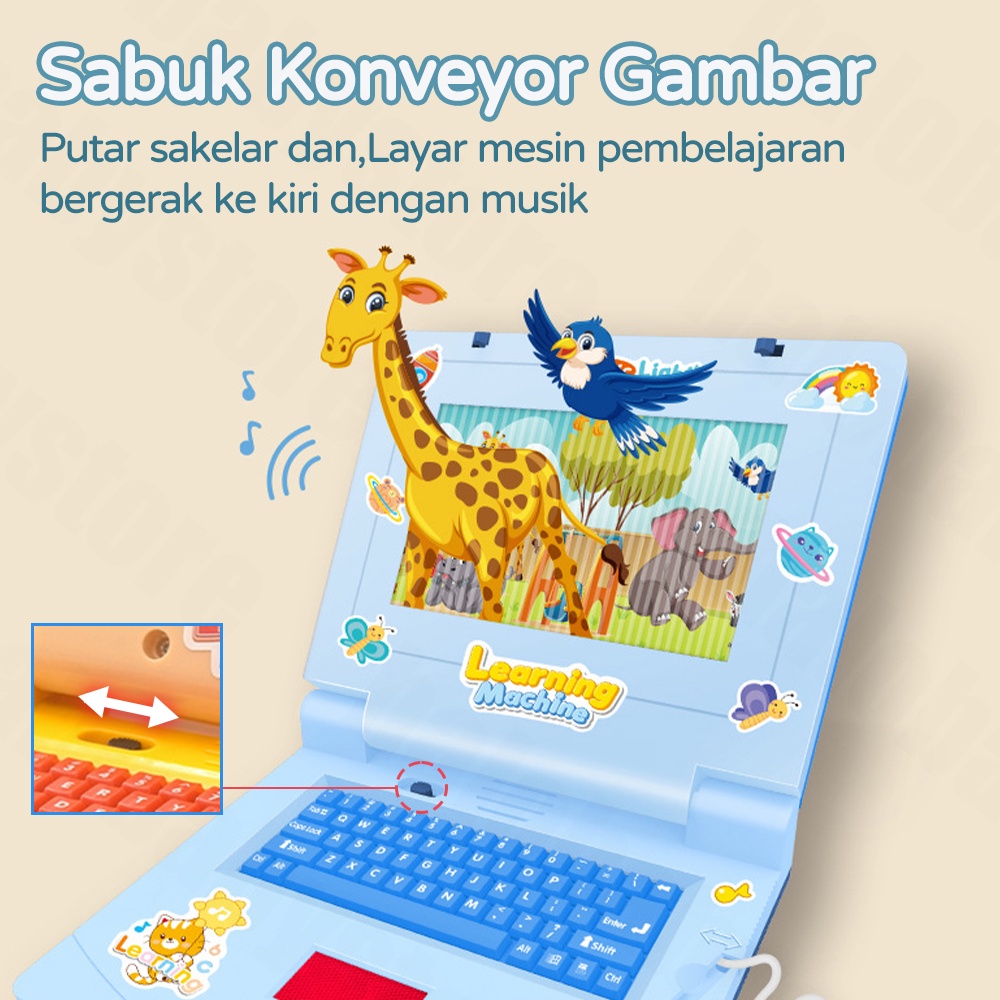 Halo Baby Mainan Laptop Anak/Laptop Mainan Edukasi Anak/Alat Bantu Belajar Learning Machine/Laptop Mainan Mini