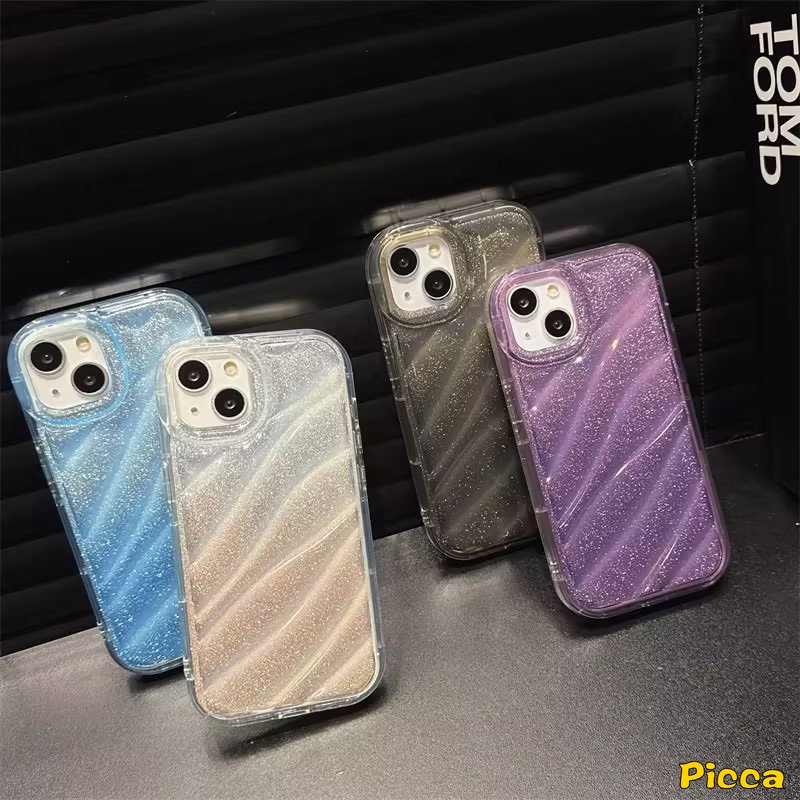 Fantasy Starry Sky Casing Pola Kerut Stereo 3D Kompatibel Untuk IPhone 7Plus XR 7 8 6S 6 Plus 11 13 12 14 Pro MAX X XS MAX SE 2020warna Gradasi Kartu Laser Mewah Soft Cover