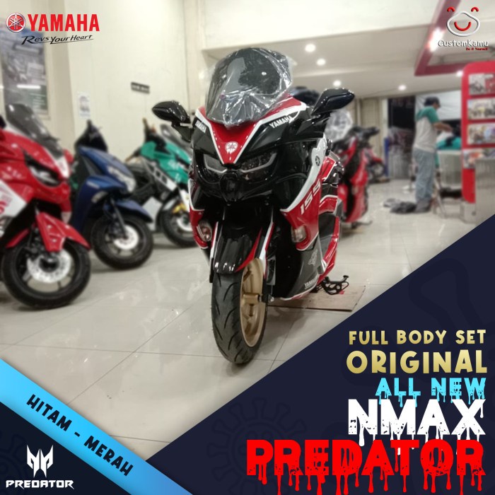 Full Body Set All New Nmax Predator 2020 - Hitam Merah Putih