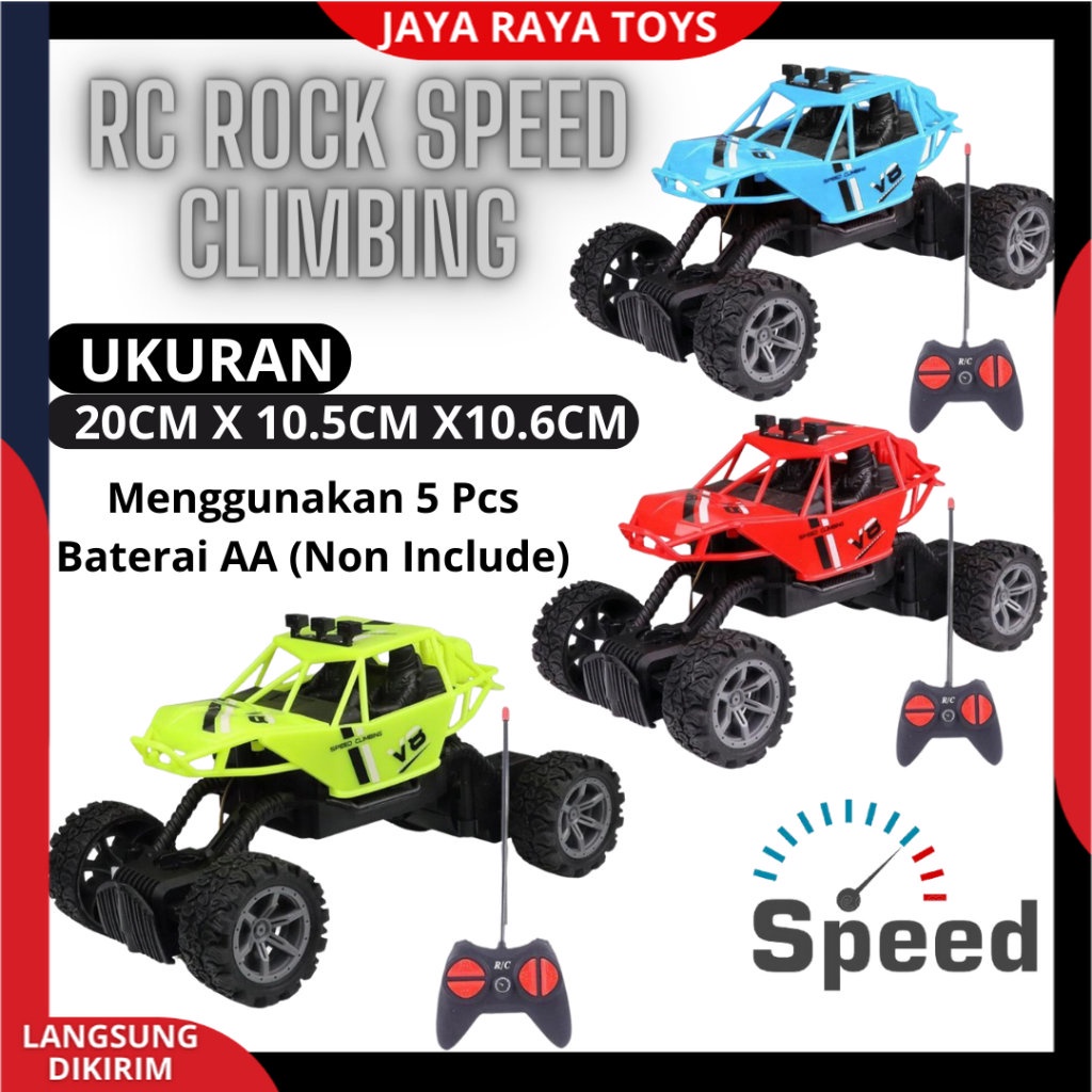 Uoptoy Mainan Mobil Remote Control Off Road Alloy Climbing Speed Car RC Rock Crawler 2WD Powerful 2.7Mhz dengan Lampu Kolong