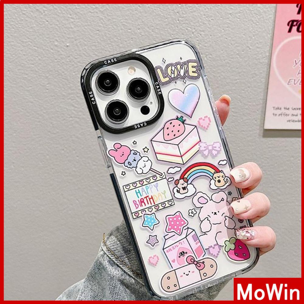 Case iPhone 14 Pro Max iPhone Case Soft Case Bening Case Tebal Tahan Guncangan Bingkai Kamera Kelinci Lucu Pelangi Kompatibel dengan iPhone 13 Pro Max 12 Pro Max 11 Pro Max XR X MAX 7Plus