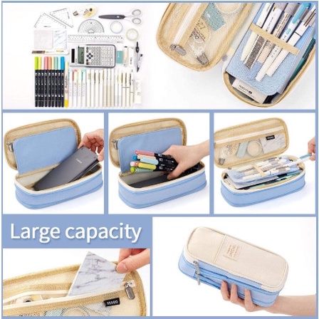 

kualitas tinggi-Tempat pensil/kotak alat tulis berkapasitas Student Stationery Organizer School Supplies