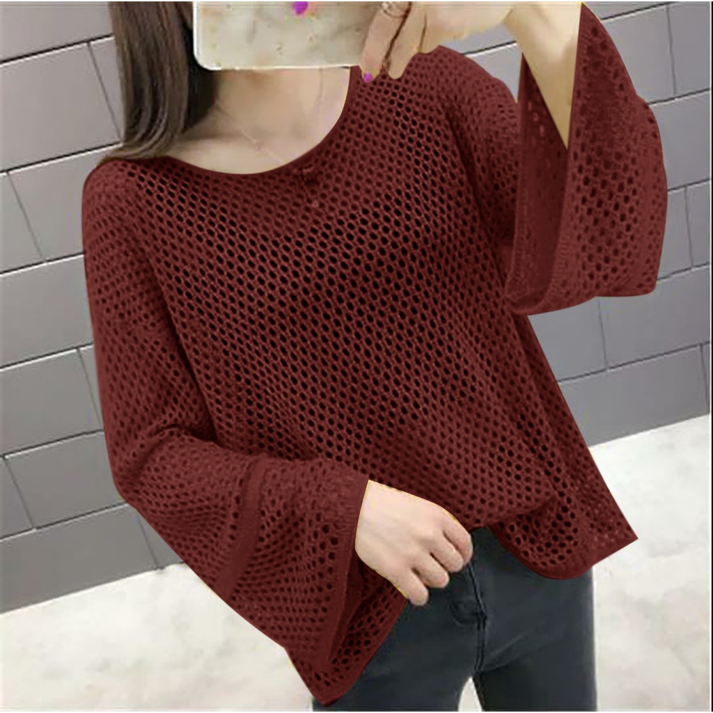 ATASAN RAJUT WANITA JARING PREMIUM/MESSY JARING RAJUT/ATASAN RAJUT JARING/SWEATER JARING