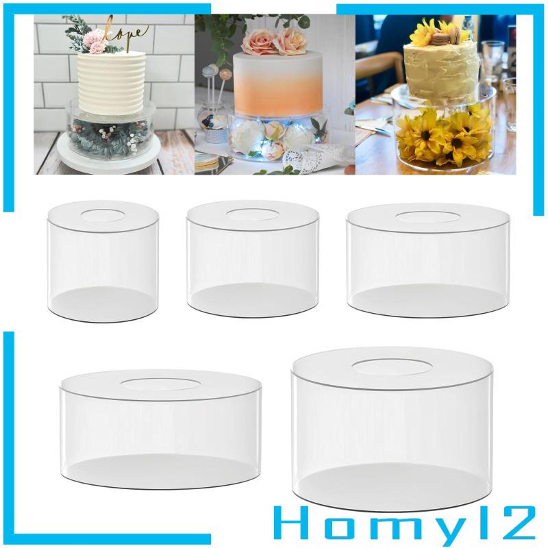 [HOMYL2] Cake Tier Round Clear Akrilik Stand Kue Untuk Perlengkapan Pesta Tabletop Wedding