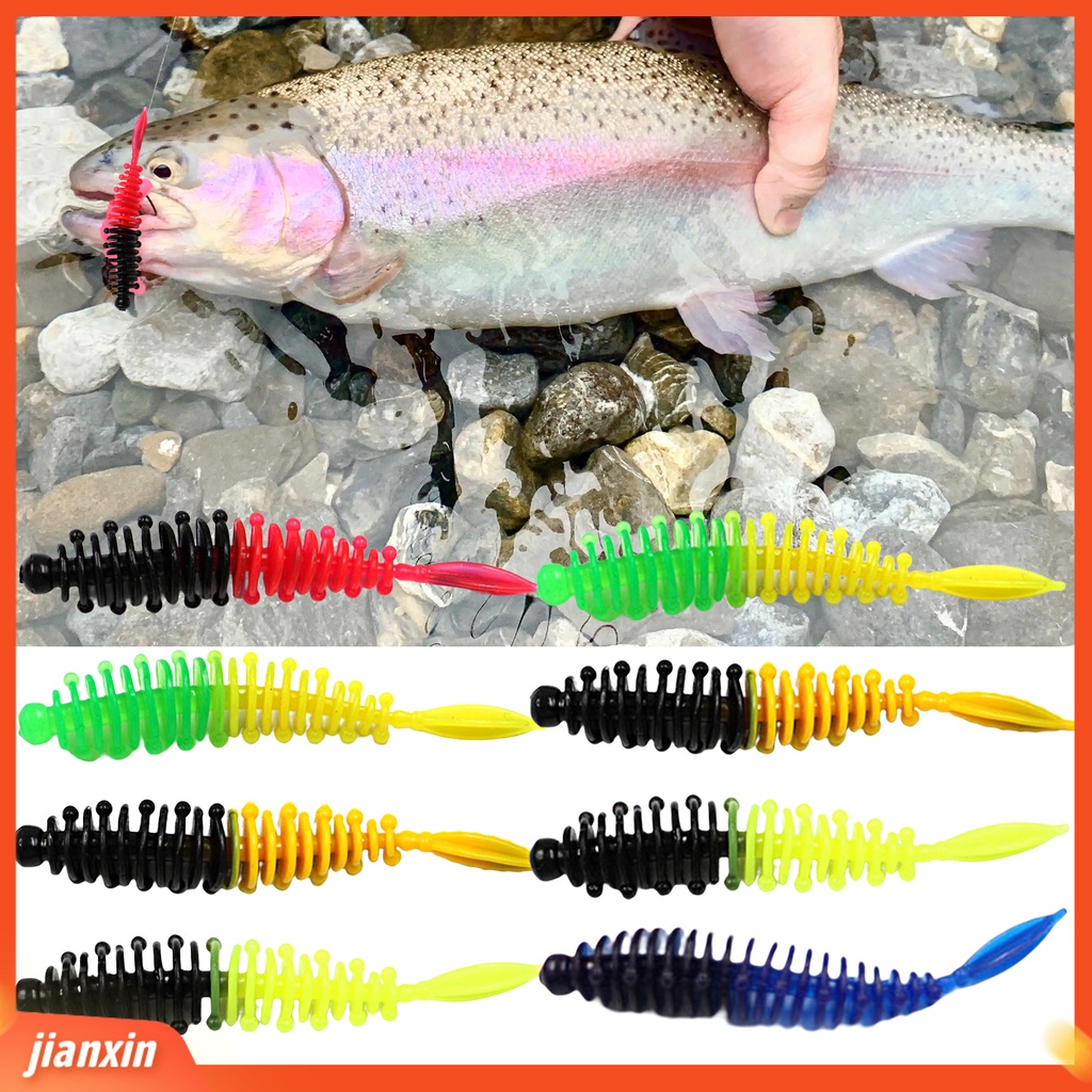 (In Stock) 8Pcs/Set 5.5cm /1.3g Umpan Pancing Simulasi Warna Terang Fleksibel Hidup Reusable Fish Attraction Universal Lembut PVC Trout Memancing Buatan Cacing Swimbait Alat Pancing