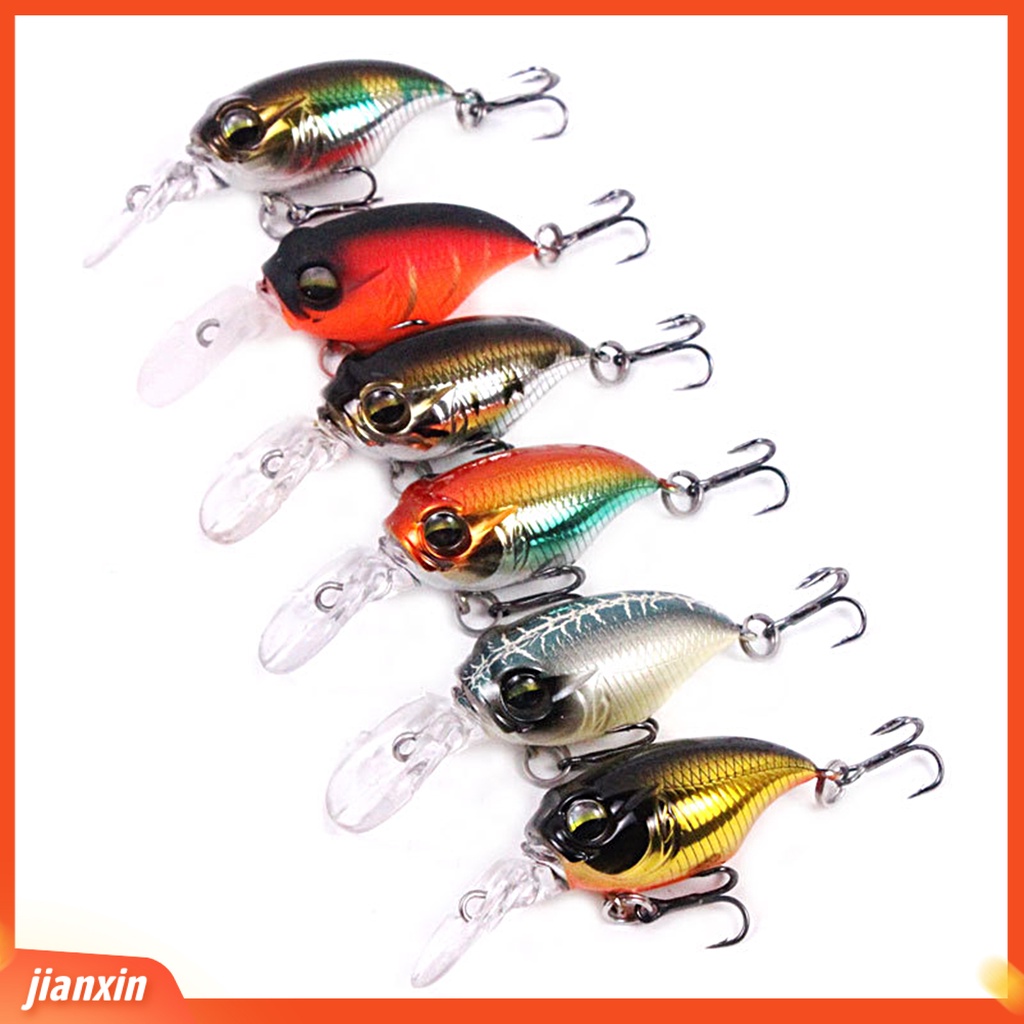 (In Stock) 5g /3.8cm Umpan Pancing Lidah Panjang Kulit Hidup 3D Fisheyes Tajam Kait Warna Cerah Atraksi Ikan ABS Engkol Apung Buatan Umpan Keras Perlengkapan Memancing