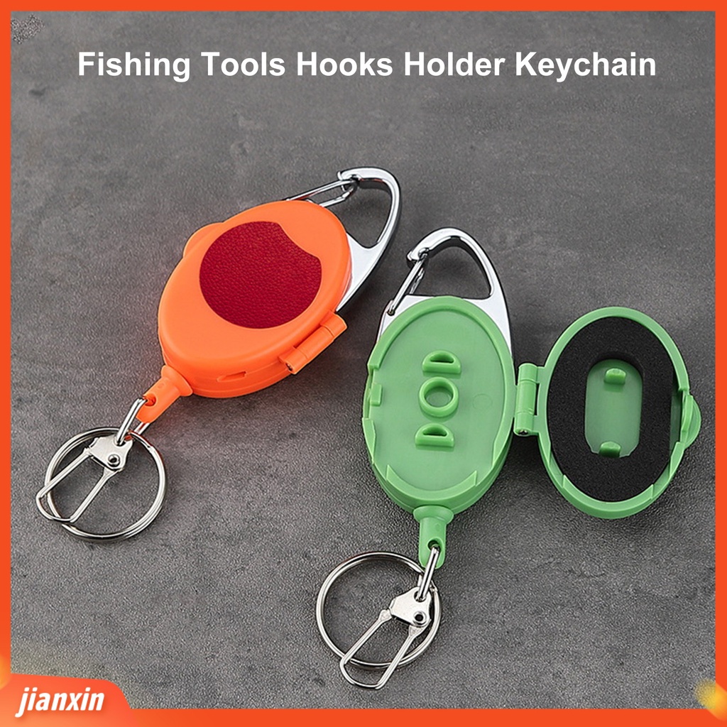 (In Stock) Badge Reel Gantungan Kunci Ditarik Tali Nilon Snap Hook Anti-lost Mini Alat Pancing Hooks Holder Keychain Perlengkapan Luar Ruangan