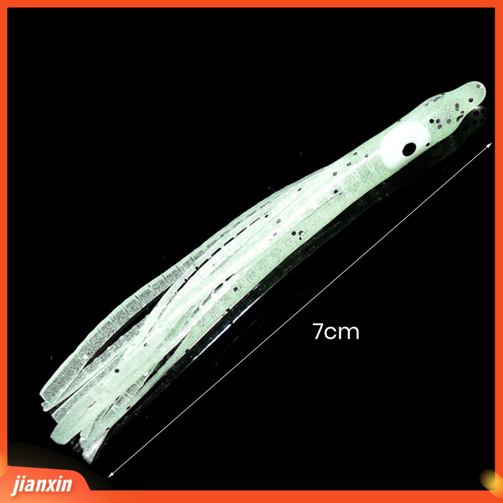 (In Stock) 10 Pcs 7 cm Umpan Pancing Realistis Fisheye Luminous Simulasi Menggoda Angling Lembut Jarum Karet Bercahaya Gurita Umpan Memancing Luar Ruangan