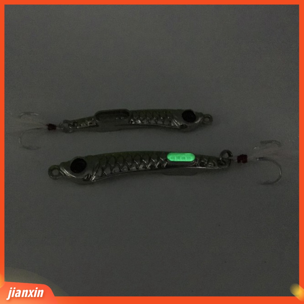 (In Stock) 10g /15g 6cm /6.5cm Piringan Umpan Pancing Gaya Membuat Suara Anti Gores Umpan Jig Cor Panjang 3D Eyes Lure Untuk Outdoor