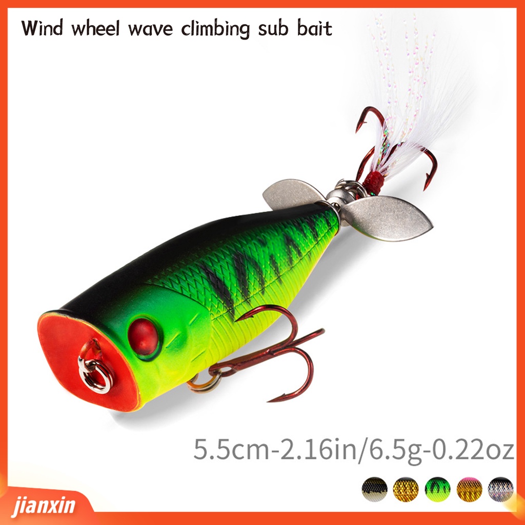 (In Stock) 55mm /6.5g Vivid Fishing Lure Shark Hook Permukaan Air Plastik Mancing Popper Lure Memancing Aksesori