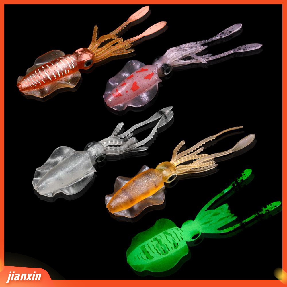 (In Stock) Simulasi Cumi Luminous Soft Lure Umpan Ikan Outdoor Sea Fishing Tackle Tool