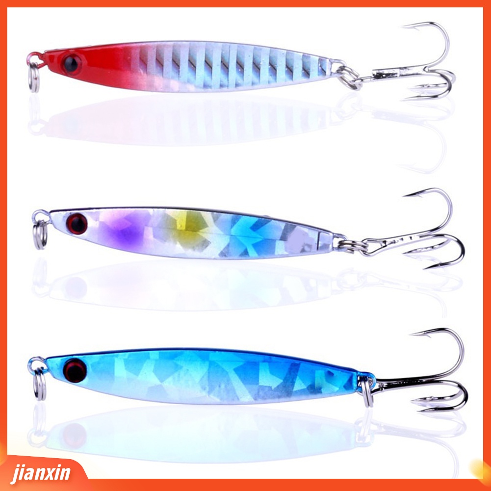 (In Stock) 7Pcs Logam Buatan Laser Umpan Pancing Tenggelam Umpan Bergaris Bass Trout Tackle