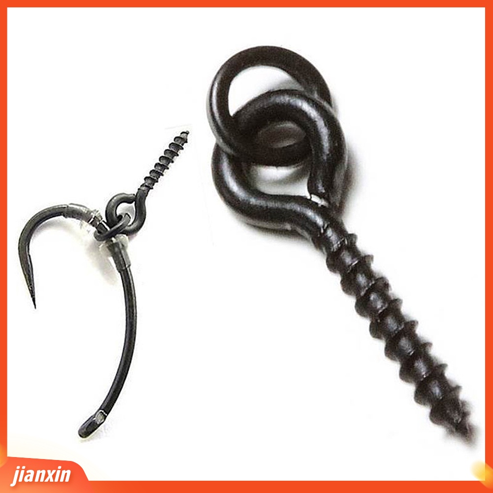 (In Stock) 25Pcs 1.5cm Umpan Pancing Ikan Gurame Sekrup Rambut Rigs Hook Terminal Tackle Dengan Cincin