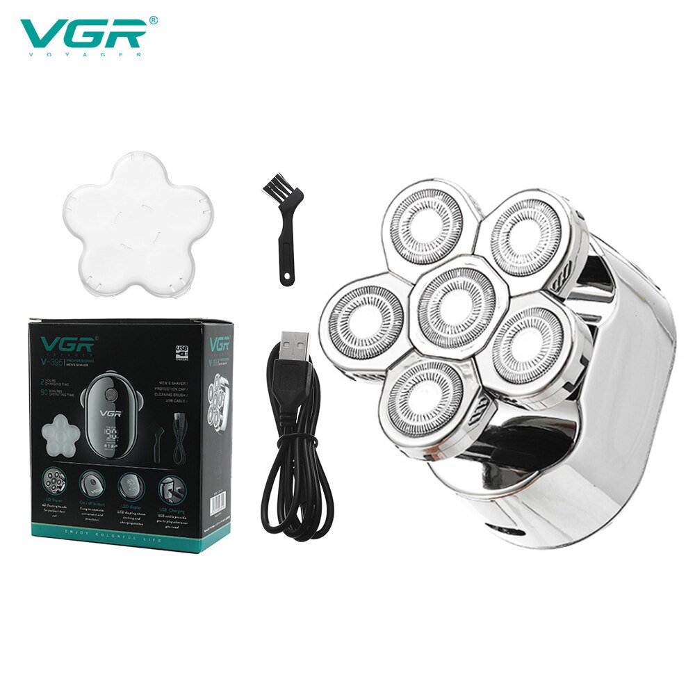 426 Cukuran VGR V-395 Electric Shaver Hair Trimmer 6 Blade Wet Dry LED Display