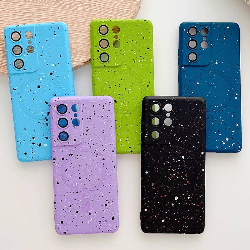Wireless Charging Soft Silicone Magsafe Case Untuk Galaxy Z Flip3 4 Shockproof Cover Cases Dengan Lensa Kamera Untuk Samsung Galaxy S22 S23 Note20 Ultra S23 Note10 Plus