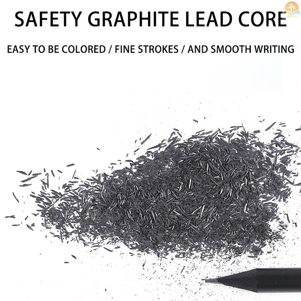 In Stock 12pcs HB Set Pensil Tulisan Graphite Core Drawing Sketching Notes Taking Untuk Pelajar Pemula Dan Artis