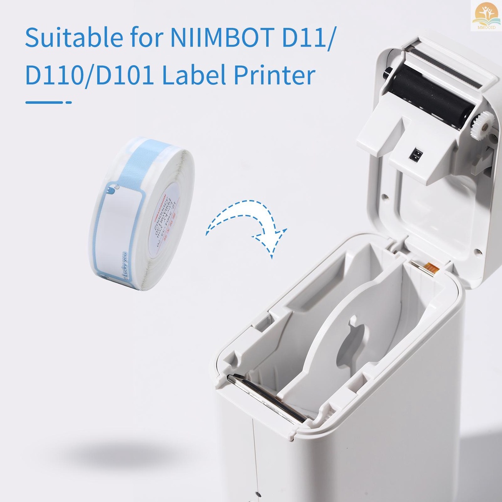 In Stock Niimbot Kertas Label Kabel Thermal Untuk D11 /D110 /D101 Label Printer Barcode Harga Size Nama Label Kosong Tahan Air Sobek 12.5x99mm 70sheets/roll forPrice Tag Offic