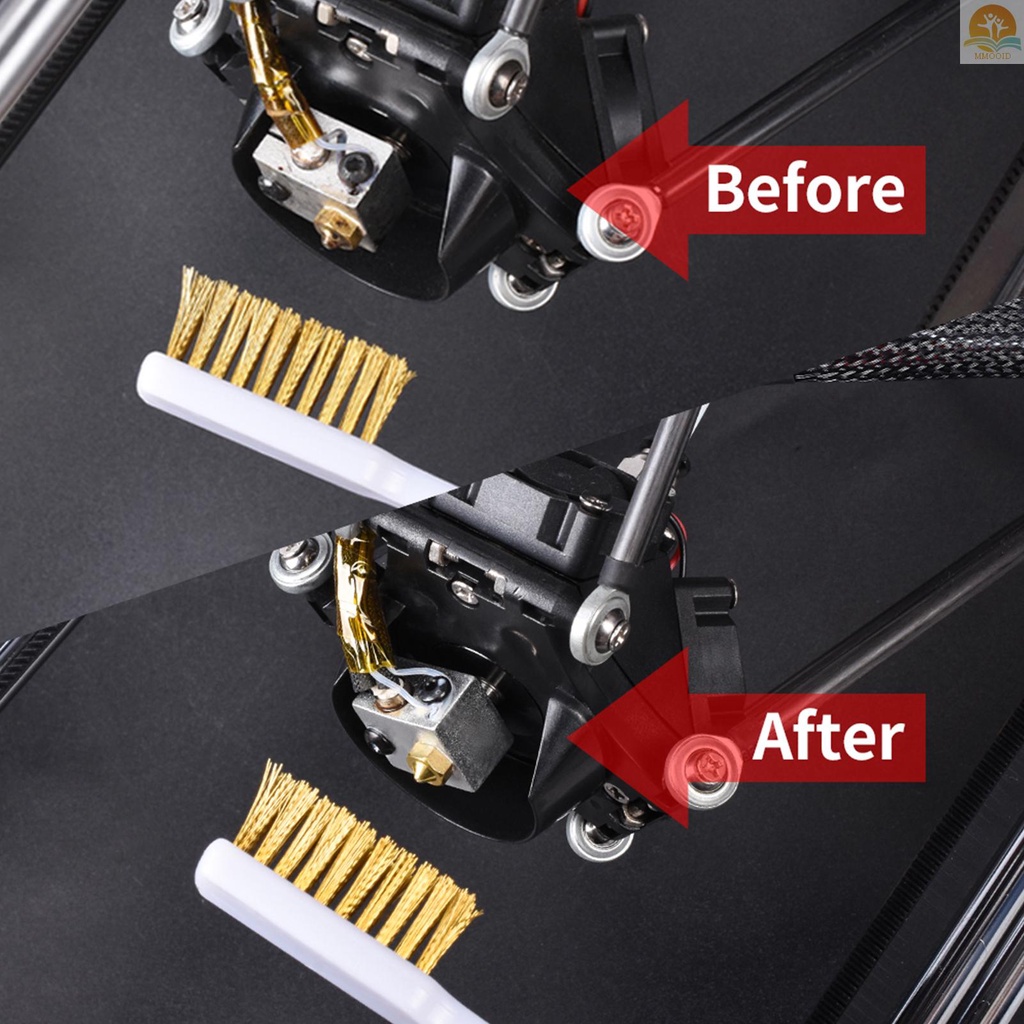In Stock 3D Printer Parts &amp; Aksesoris Sikat Kawat Tembaga Kuningan Sikat Gores Dengan Pegangan Melengkung Untuk Nozzle Extruder Plat Hitam Pembersih Kusen Pintu Las Terak Dan Karat 12PCS