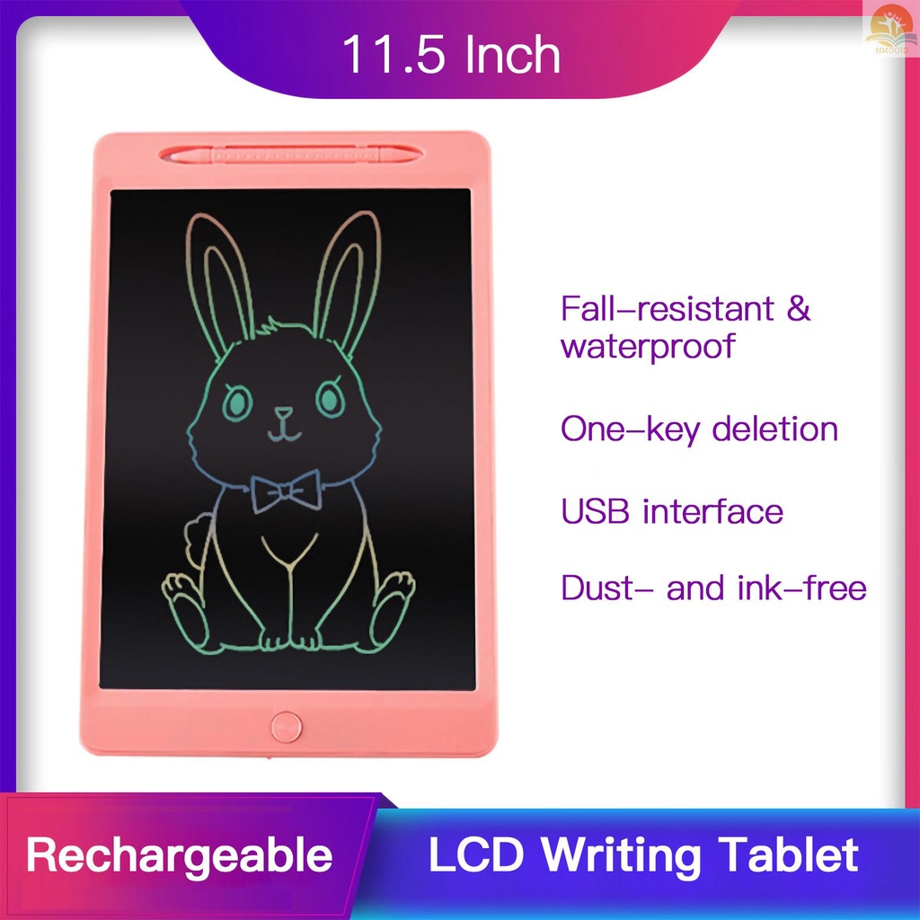 In Stock Rechargeable LCD Writing  11.5 Inch Handwriting Drawing  Colorful Screen with Stylus Lock Button for Toddler Kids Educational Learning Toy Gifts for Boy and Gi