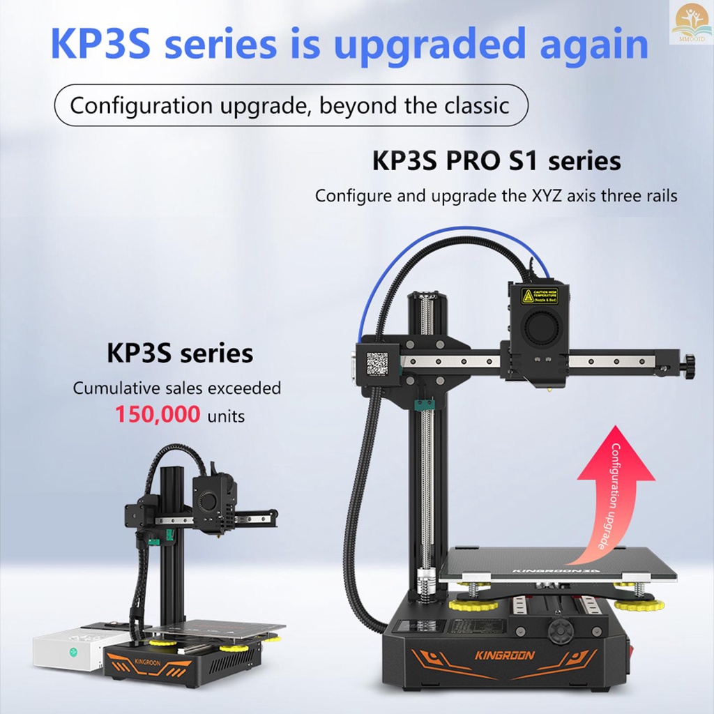 In Stock KINGROON KP3S PRO S1 Printer 3D Dengan Titan Extruder XYZ Axis3 Linear Guide Rail 2.4 ''Touchscreen Silent Motherboard Carbon Glass Platform Support Resume Printing Filame