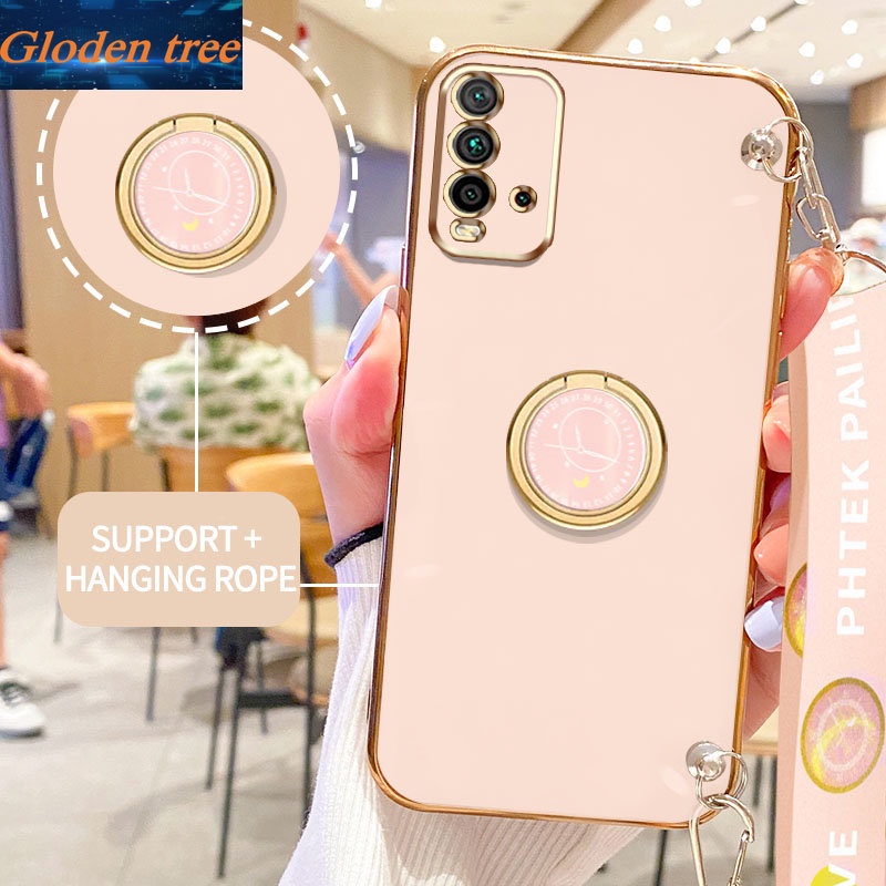 Gloden tree Phone Case Untuk Xiaomi POCO M3 Redmi 9T Xiaomi POCO F3 Redmi K40 Original Casing Dengan Watch Standand Lanyard