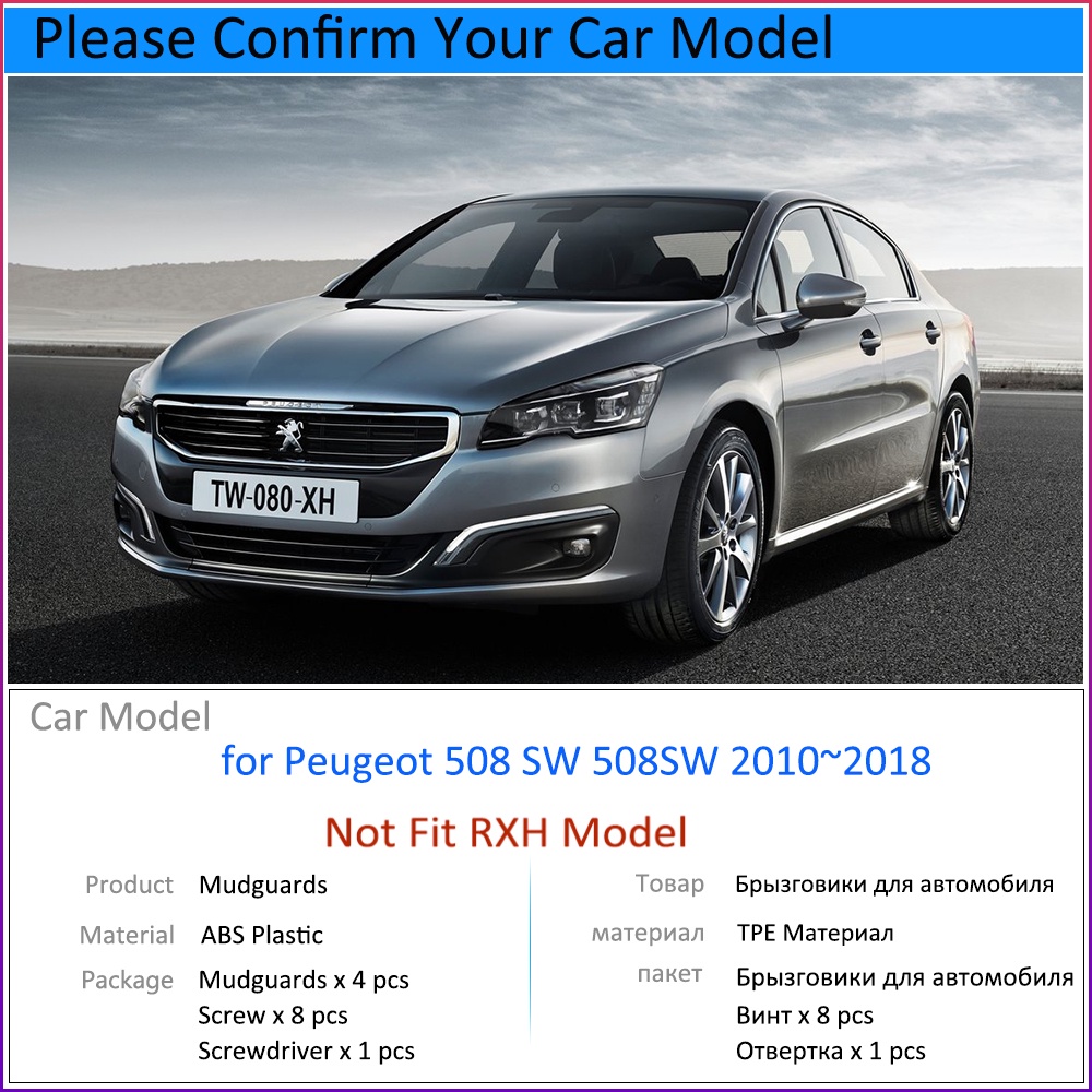 Mudguards Cocok Untuk Peugeot 508SW 508SW 2010~2018 2011 2012 2016 2017 Aksesoris Mobil Mudflap Fender Onderdil Pengganti Otomatis