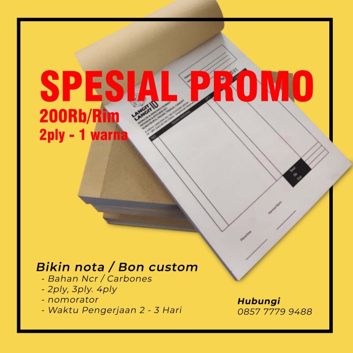 

✨BISA COD✨ -CETAK NOTA 1 RIM 2 PLY / RANGKAP FORM SURAT JALAN INVOICE TANDA TERIMA