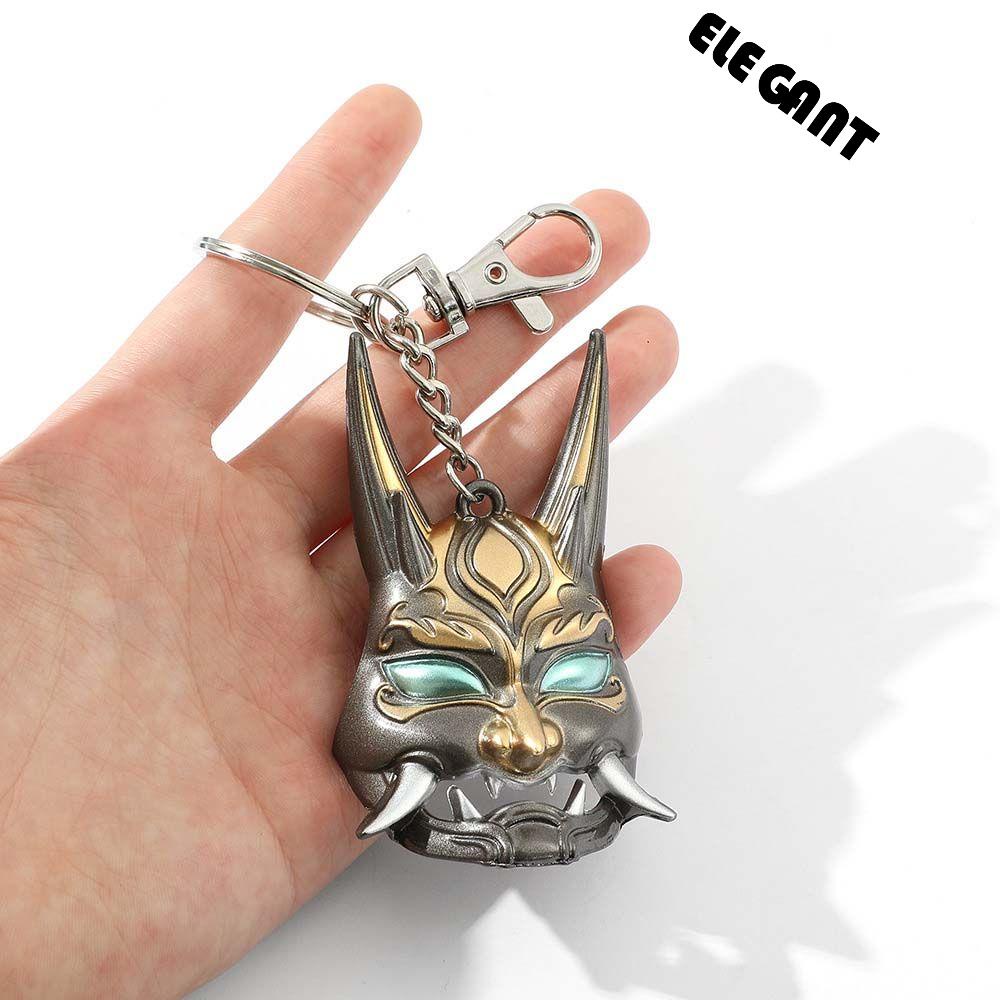 【 ELEGANT 】 Genshin Impact Gantungan Kunci Wanita Kreatif Anime Game Genshin Punk Metal Metal Key Chains