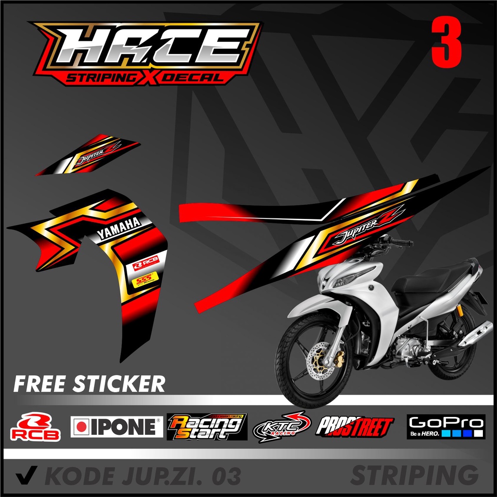 Striping Jupiter Z Robot - Sticker Stiker Variasi Lis Motor Jupiter Z Robot Robot Motif Racing 03