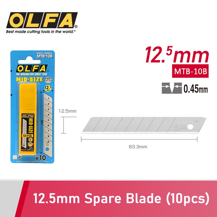 

OLFA Refill Cutter 12.5mm MTB-10B Spare Blade (10pcs per pack)