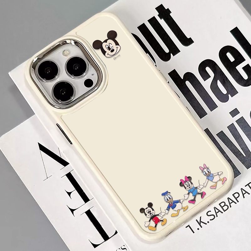 IPHONE Hewan Lucu Casing Ponsel Silikon Kompatibel Untuk Iphone11 Pro Max XS X Xr8 +7Plus Casing Lembut Tombol Logam Shockproof Cover Cell Precticer