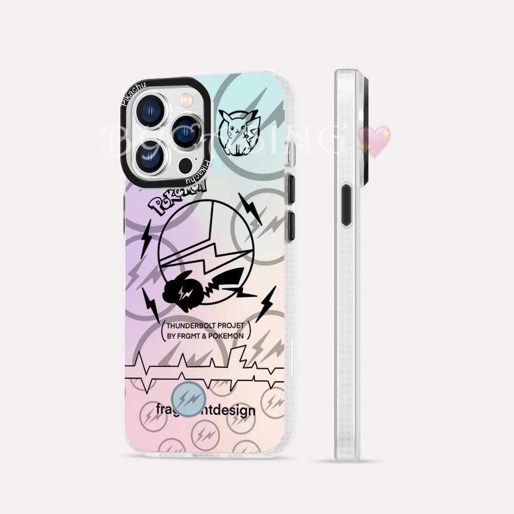 IPHONE Fashion Case Kompatibel Untuk Iphone11 13 12 14 Pro Max XR iPhone6s 6 7 8 Plus X XS Max SE Kartun Thunderbolt Pikachu Mewah Laser Gradiasi Shockproof Case BY