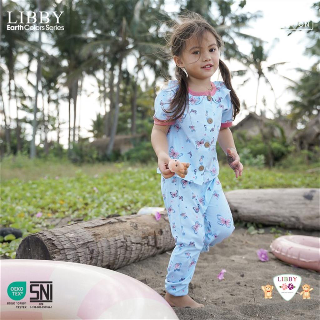 [TOMS] LIBBY (1stel) Earth Stelan Rocco Set Pendek - Celana Panjang Motif Girl Boy