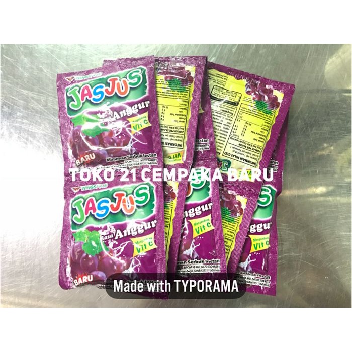 

JasJus ANGGUR 1 RENCENG isi 10 SACHET | Minuman Serbuk Instant Jas Jus